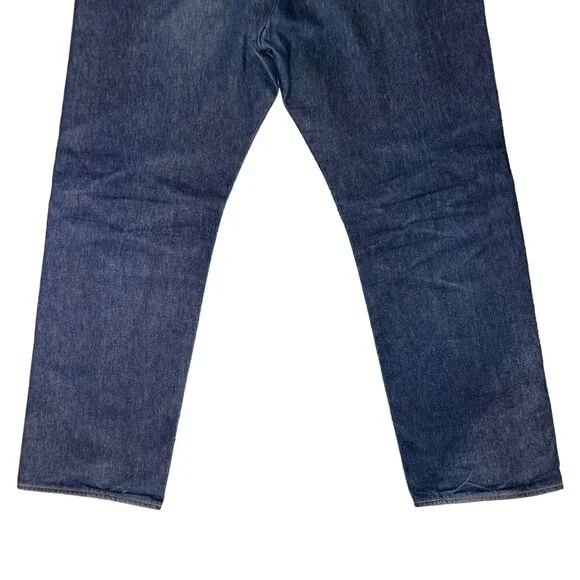 Levis 501 Button Fly Straight Leg Jeans Mens 42 32 Dark Wash Big and Tall - Picture 7 of 8